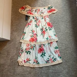 Floral Off the Shoulder Midi Dress